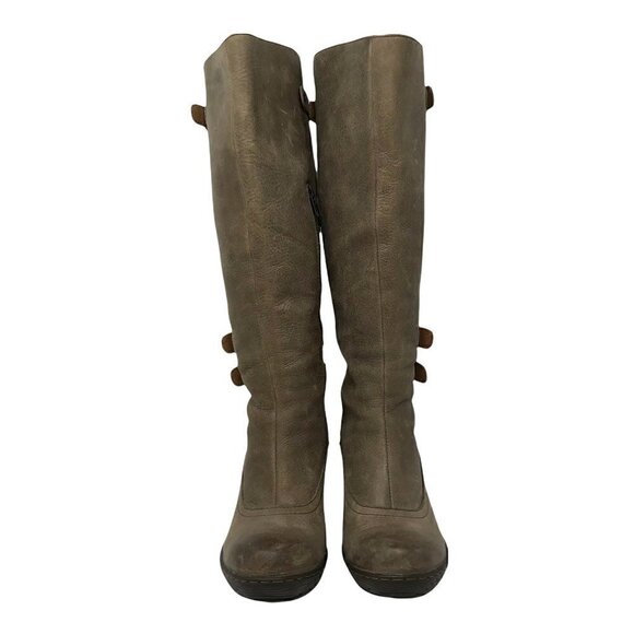 Born Womens Riding Boots W22441 Brown Leather Block Heel Zip Buckle Straps 9 - Picture 4 of 12